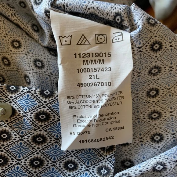 Wrangler Boys' Blue Sun Print Long Sleeve Western Shirt; Medium - Picture 4 of 4